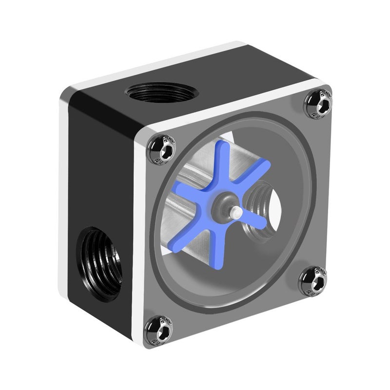 Eboxer G1/4 Thread 6 Impeller Meter 3 Ways Meter Indicator for PC Water Cooling System - Image 2